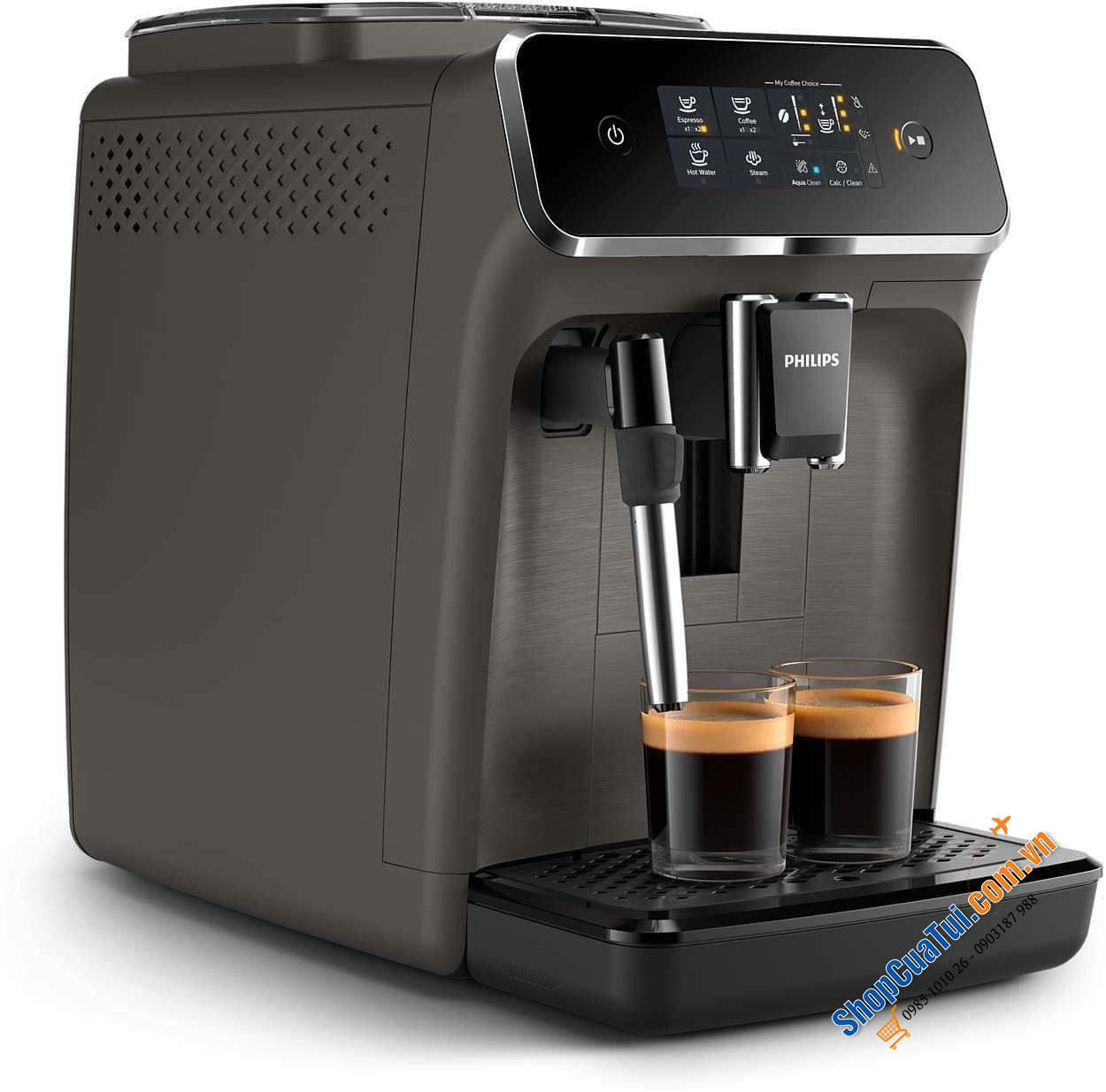 MÁY PHA CÀ PHÊ PHILIPS 2224/10 - made in Rumania - thưởng thức ba đặc sản cà phê thơm (espresso, cà phê, cappuccino) dễ dàng hơn bao giờ hết