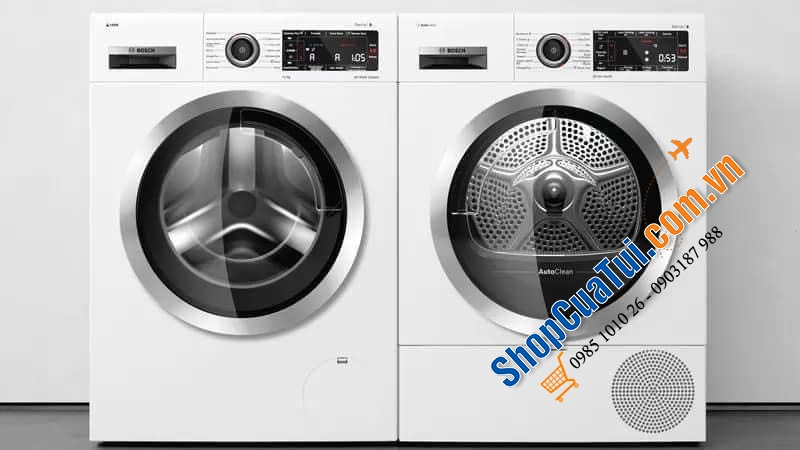 CẶP Máy Giặt BOSCH WAW28480SG Serie 8 BOSCH WTW85400SG & MÁY SẤY WTW85400SG - SẤY KHÔ NHẸ NHÀNG CHO ĐỒ PHẲNG MỊN