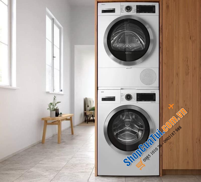 CẶP Máy Giặt BOSCH WAW28480SG Serie 8 BOSCH WTW85400SG & MÁY SẤY WTW85400SG - SẤY KHÔ NHẸ NHÀNG CHO ĐỒ PHẲNG MỊN