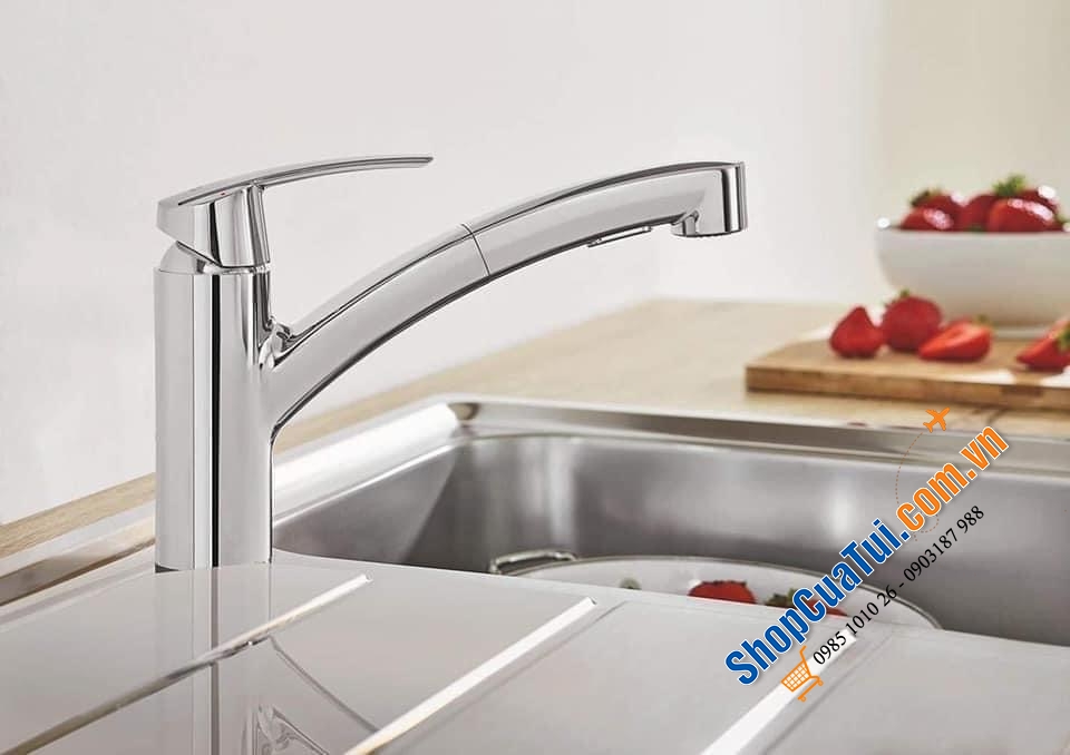 Vòi chậu bát Grohe Start (có vòi rút nối dài tiện dụng vô cùng)- Hàng sản xuất tại Bồ Đào Nha.