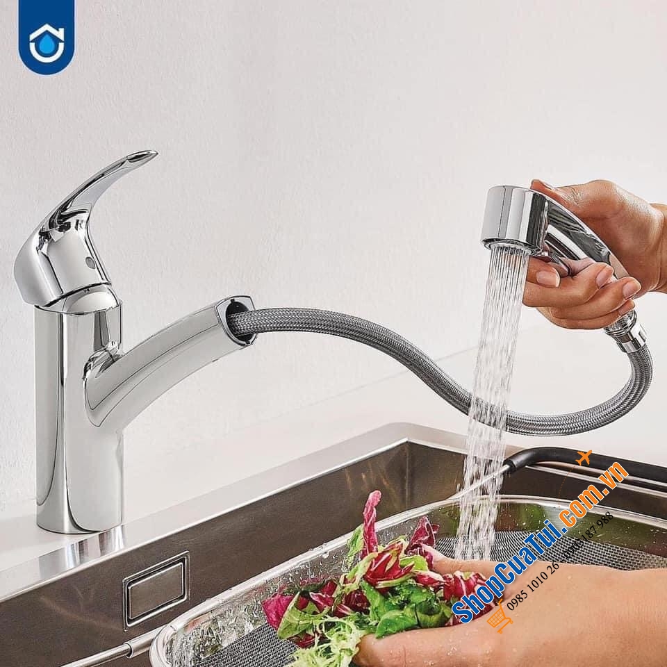 Vòi chậu bát Grohe Start (có vòi rút nối dài tiện dụng vô cùng)- Hàng sản xuất tại Bồ Đào Nha.