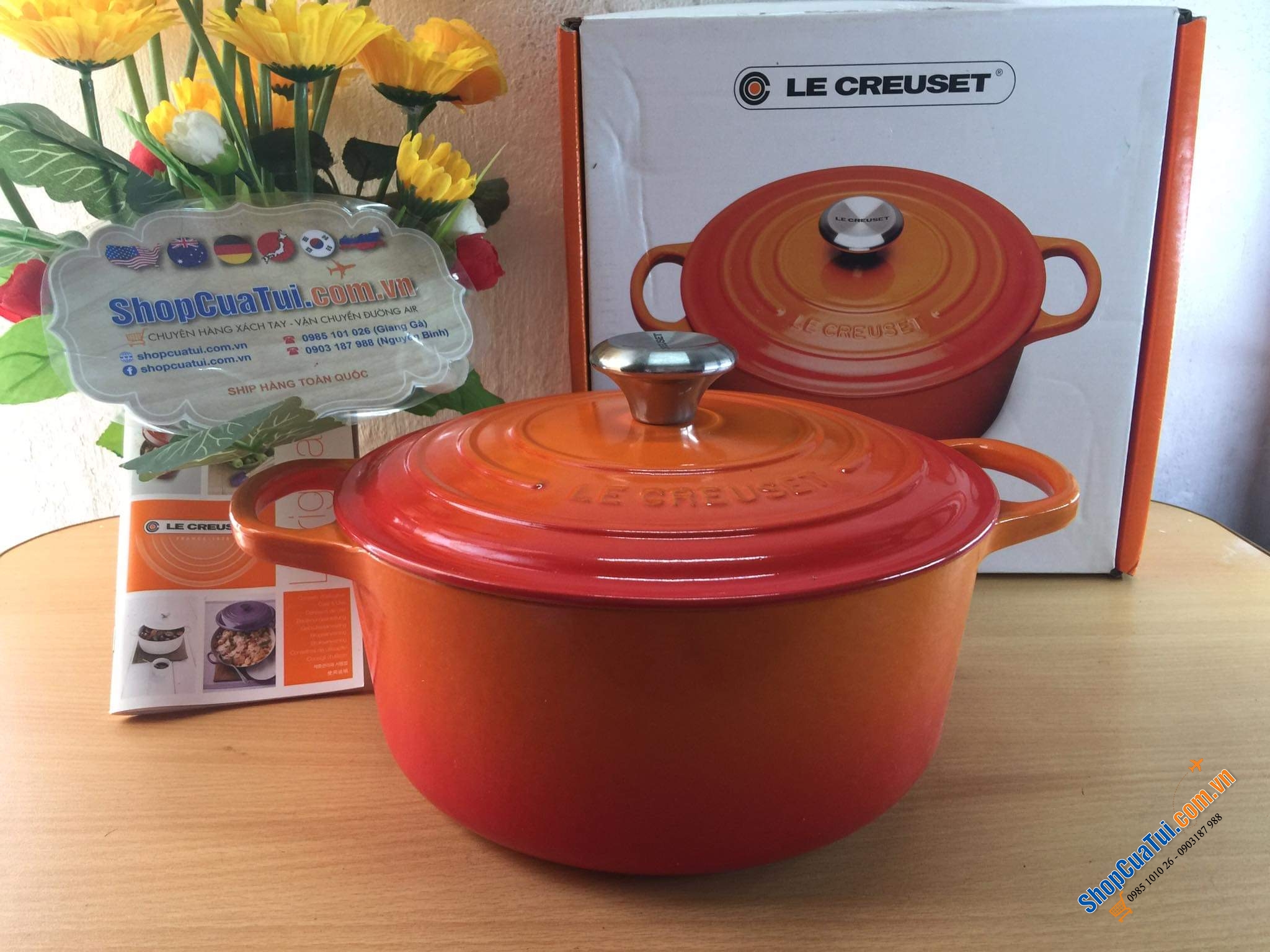 NỒI LE CREUSET MÀU CAM SIZE 18cm