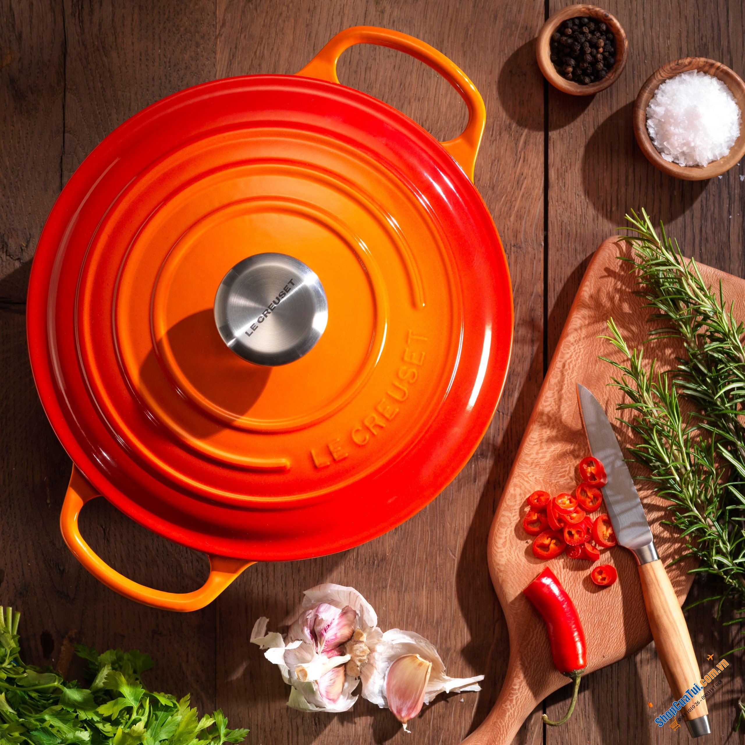 NỒI LE CREUSET MÀU CAM SIZE 18cm