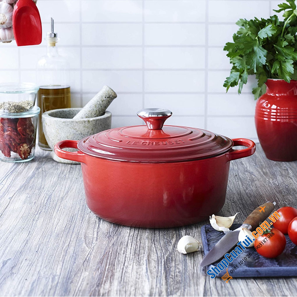 NỒI LE CREUSET MÀU ĐỎ SIZE 18cm