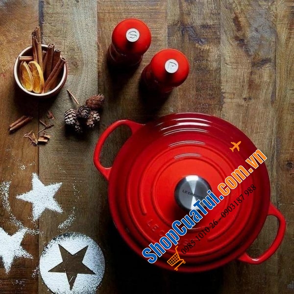 NỒI LE CREUSET MÀU ĐỎ SIZE 18cm