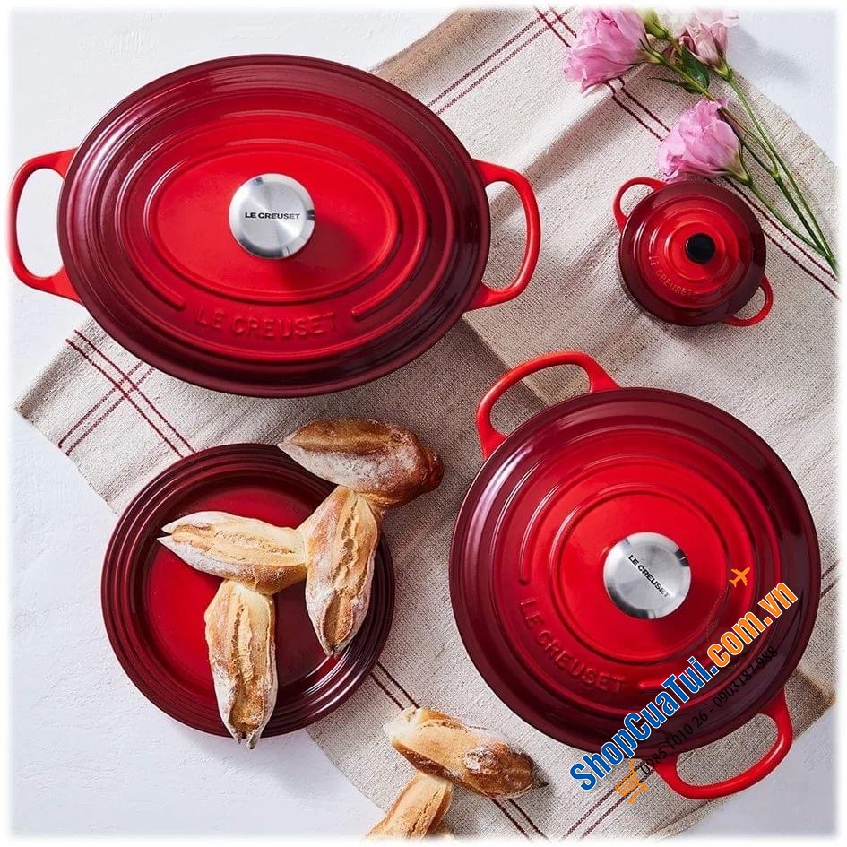 NỒI LE CREUSET MÀU ĐỎ SIZE 18cm