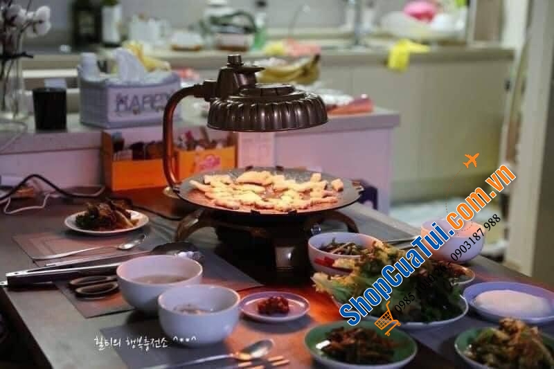 Bếp nướng không khói ZAIGLE PRO kèm 3 khay nướng - Bếp nướng hồng ngoại không khói, tự quay 360 độ, không cần lật
