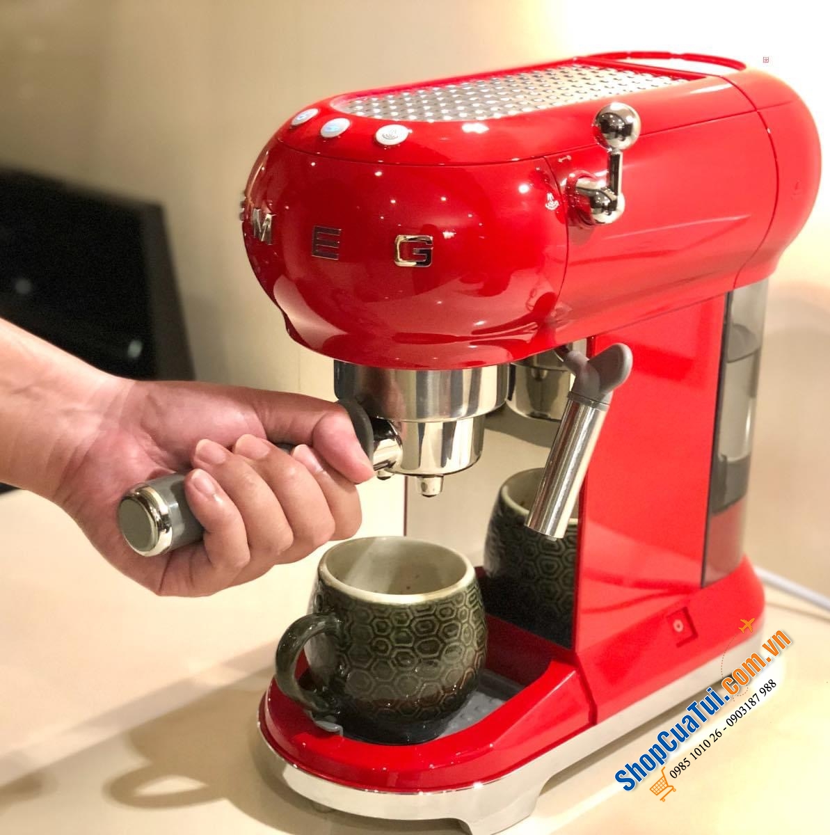 MÁY PHA CÀ PHÊ SMEG ECF01RDEU ĐỎ.