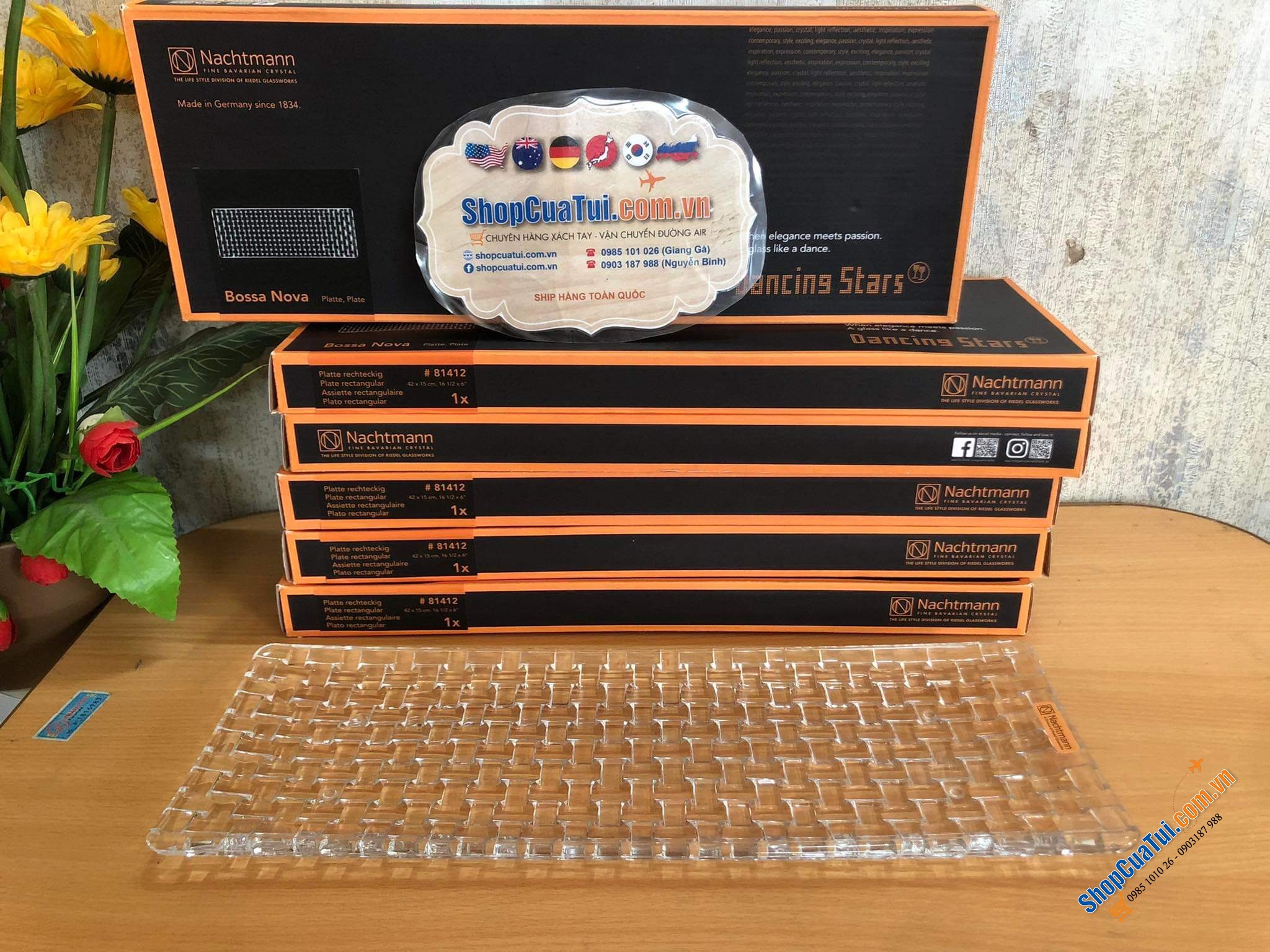 ĐĨA DÀI NACHTMANN BOSSA Nova 81412 NOVA  PLATTE RECHTECKIG 42 x 15 CM - MADE IN GERMANY