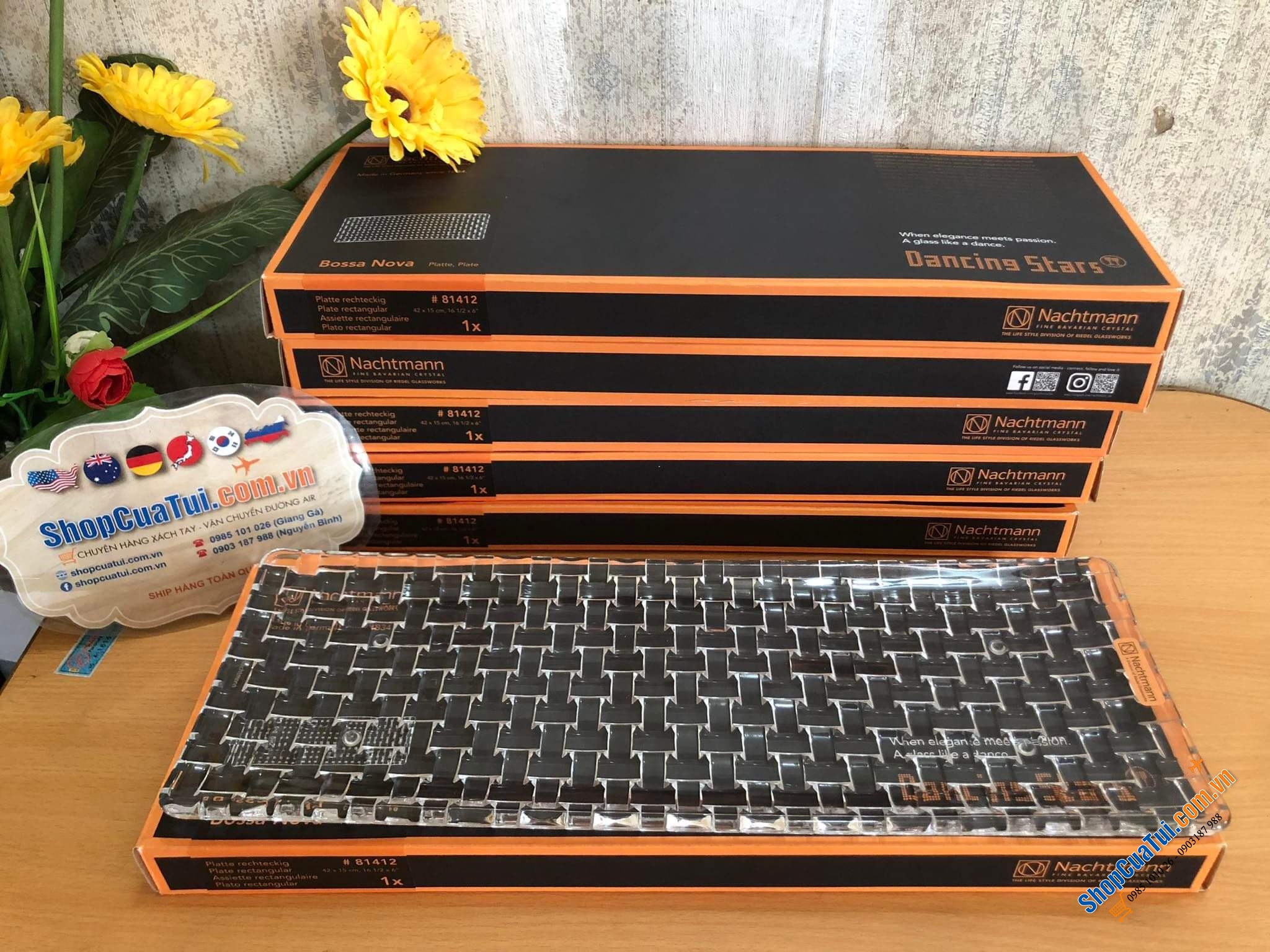 ĐĨA DÀI NACHTMANN BOSSA Nova 81412 NOVA  PLATTE RECHTECKIG 42 x 15 CM - MADE IN GERMANY