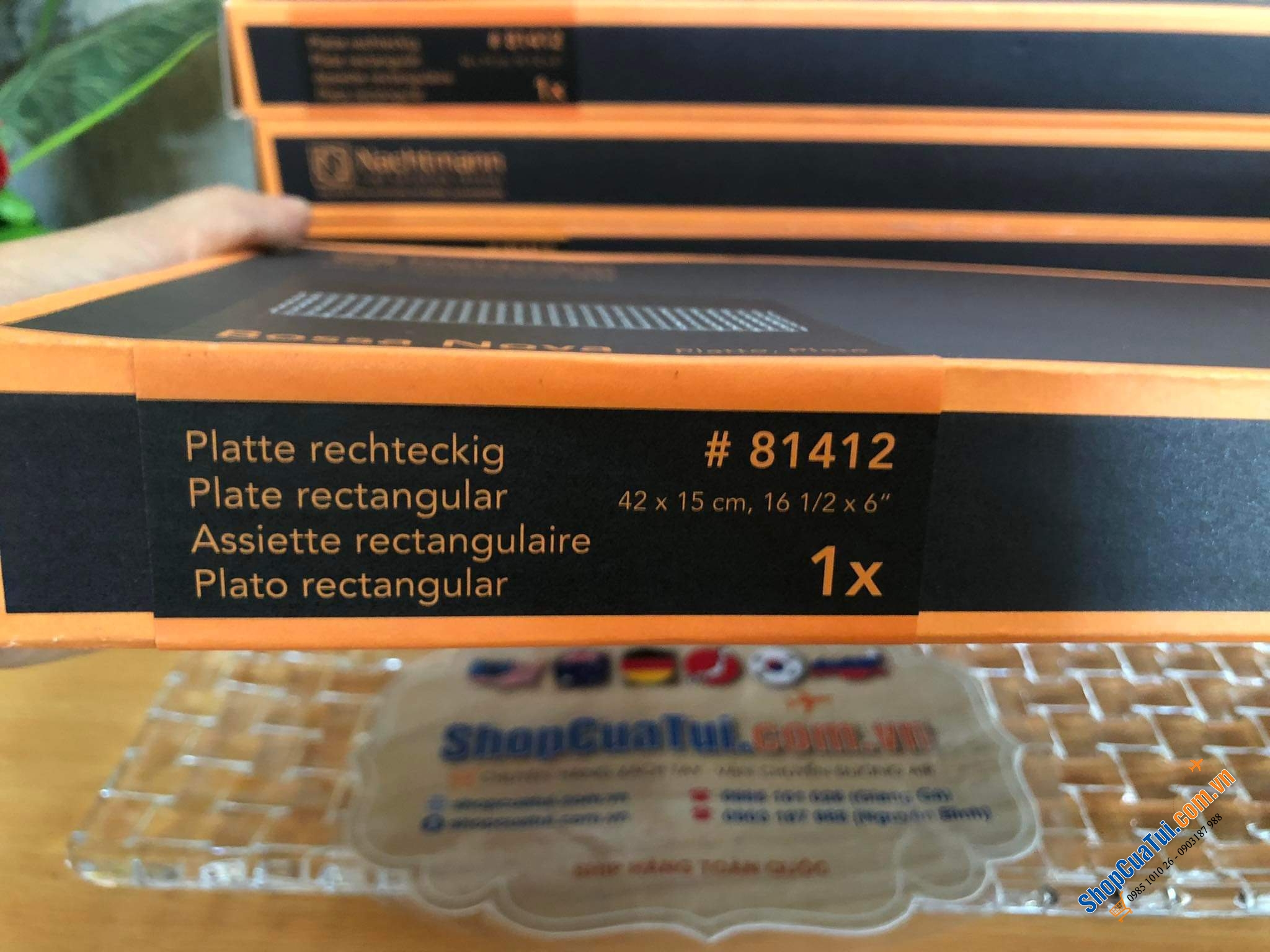 ĐĨA DÀI NACHTMANN BOSSA Nova 81412 NOVA  PLATTE RECHTECKIG 42 x 15 CM - MADE IN GERMANY