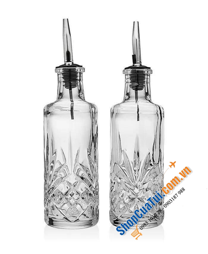Sét 2 bình đựng dầu giấm Dublin Crystal Collection - sét bình pha lê đựng dầu, giấm, nước tương, xì dầu,...