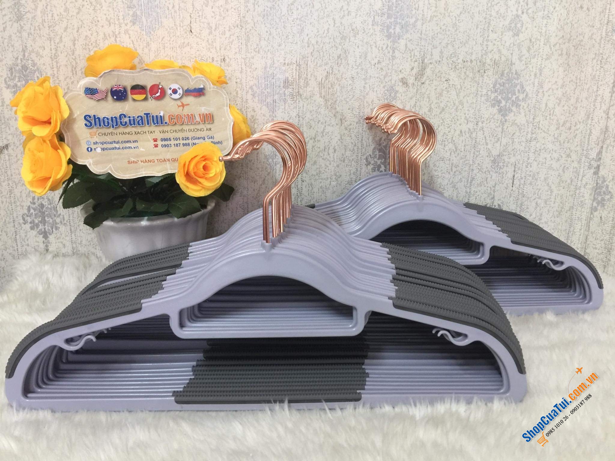 Móc treo quần áo và chống trượt của được ưa chuộng trên toàn thế giới MẮC TREO QUẦN ÁO SONGMICS SET 30 cái