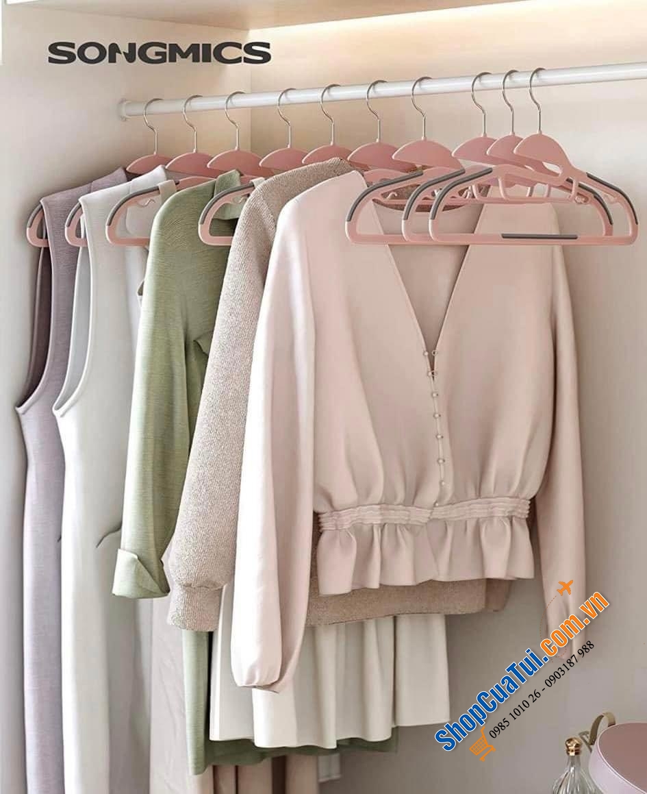 Móc treo quần áo và chống trượt của được ưa chuộng trên toàn thế giới MẮC TREO QUẦN ÁO SONGMICS SET 30 cái