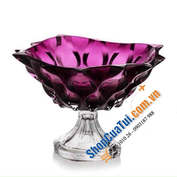 Chân bồng pha lê Bohemia Samba 30,5cm.