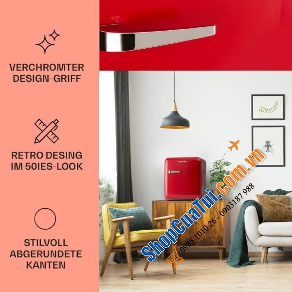 Tủ lạnh Klarstein Audrey Mini Retro dung tích 37 Lít