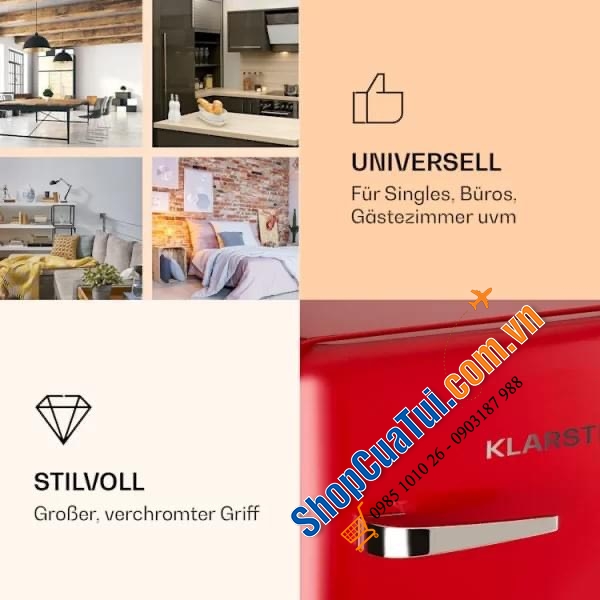 Tủ lạnh Klarstein Audrey Mini Retro dung tích 37 Lít