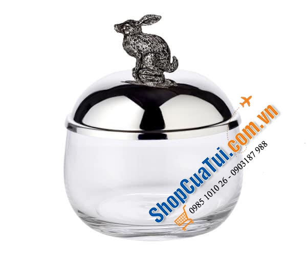 Hũ đựng LỌ MỨT - GIA VỊ MẠ BẠC EDZARD GERMANY cao 12 cm, phi 9 cm
