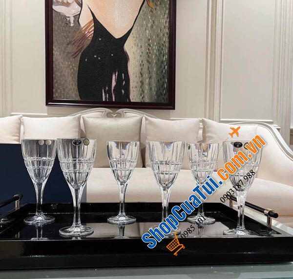 Set 6 ly pha lê Bohemia Dover 320ml - SX tại Séc - Phong cách hoàng gia, chất lượng đỉnh cao