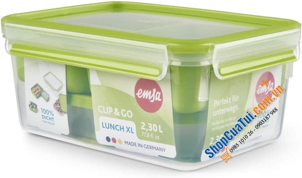 Hộp đựng thực phẩm Emsa XL dung tích 2,3L N1071600 - Made in Germany