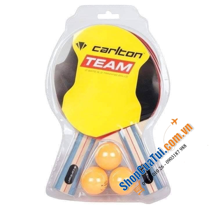 SET 2 VỢT BÓNG BÀN CHUYÊN NGHIỆP CARLTON SPORTS gồm 2 vợt và 3 bóng
