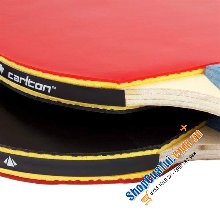 SET 2 VỢT BÓNG BÀN CHUYÊN NGHIỆP CARLTON SPORTS gồm 2 vợt và 3 bóng