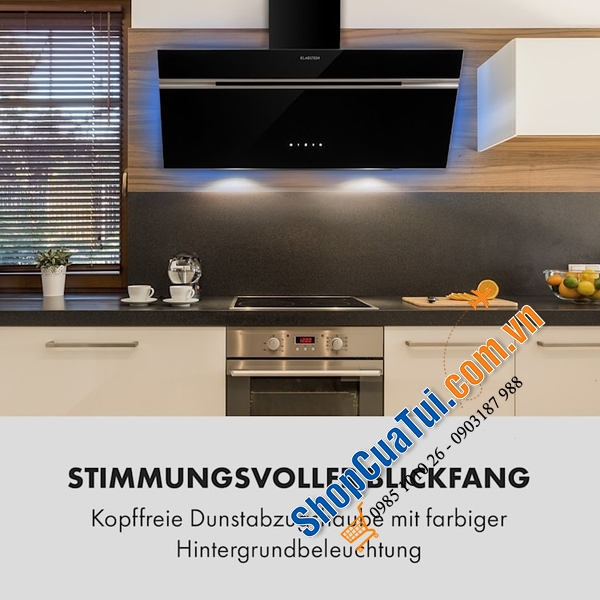 MÁY HÚT MÙI KLARSTEIN ALINA 60CM - giúp bạn loại bỏ mùi thức ăn và hơi nước trong căn bếp nhà bạn