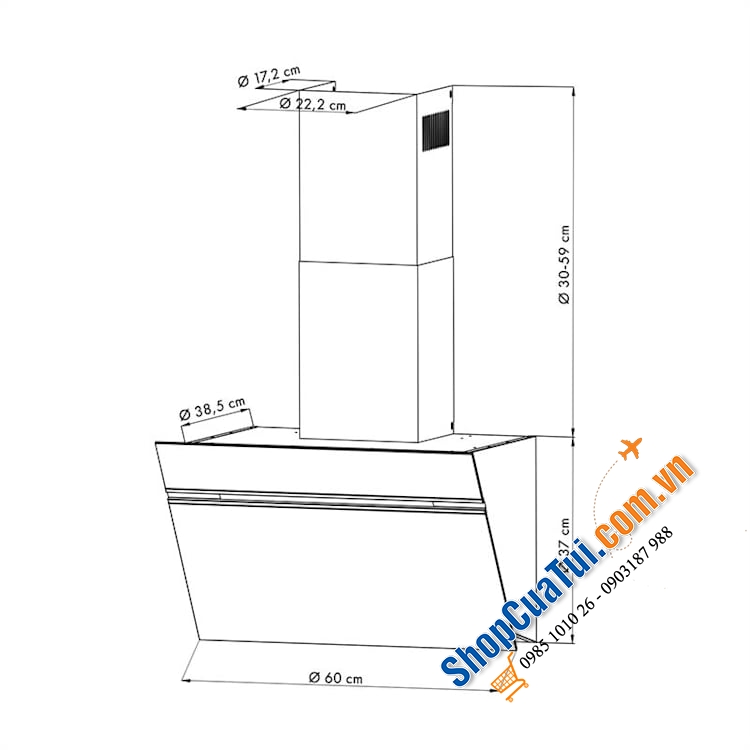 MÁY HÚT MÙI KLARSTEIN ALINA 60CM - giúp bạn loại bỏ mùi thức ăn và hơi nước trong căn bếp nhà bạn