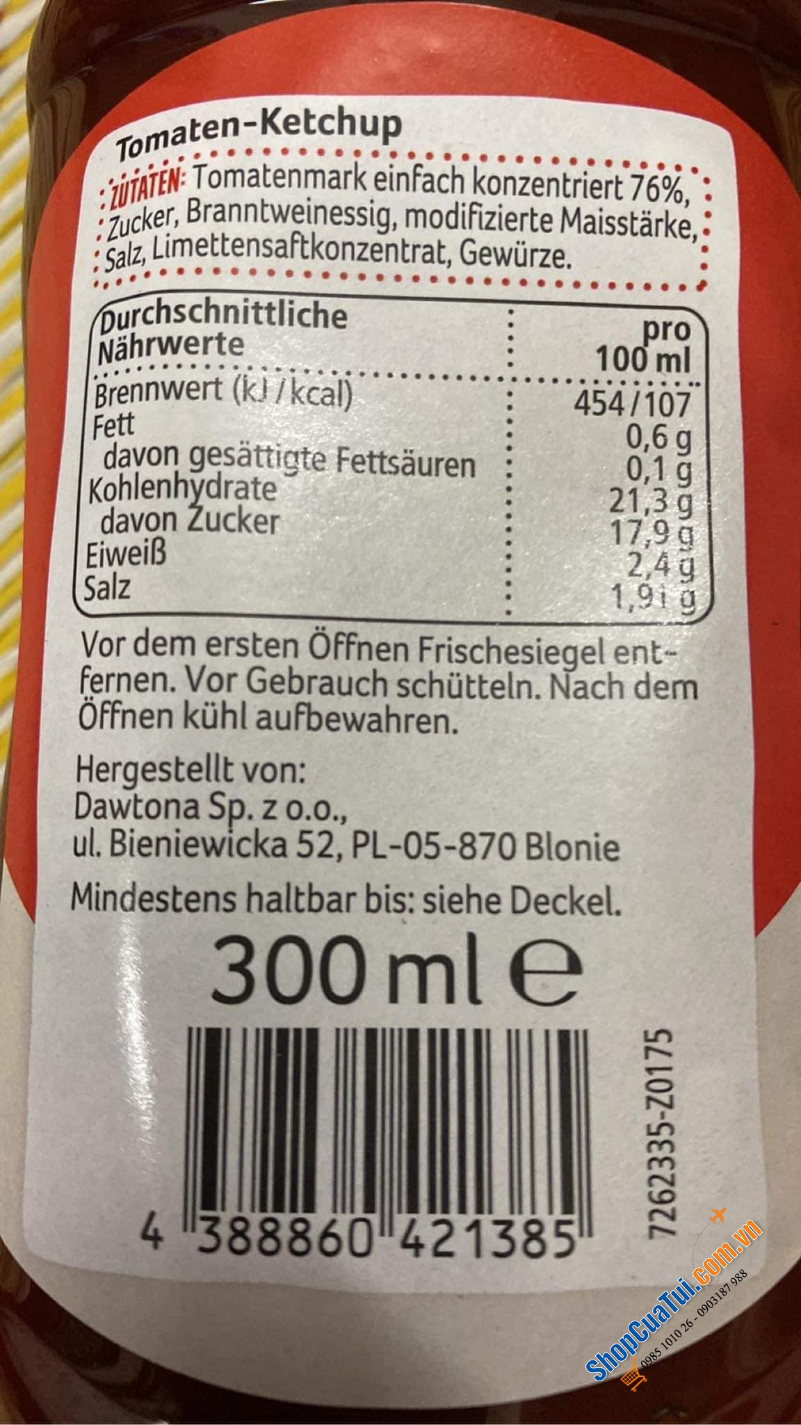 Tương Cà Chua REWE - Beste Wahl (Best choice) là sản phẩm chất lượng cao chai siêu to 300ml