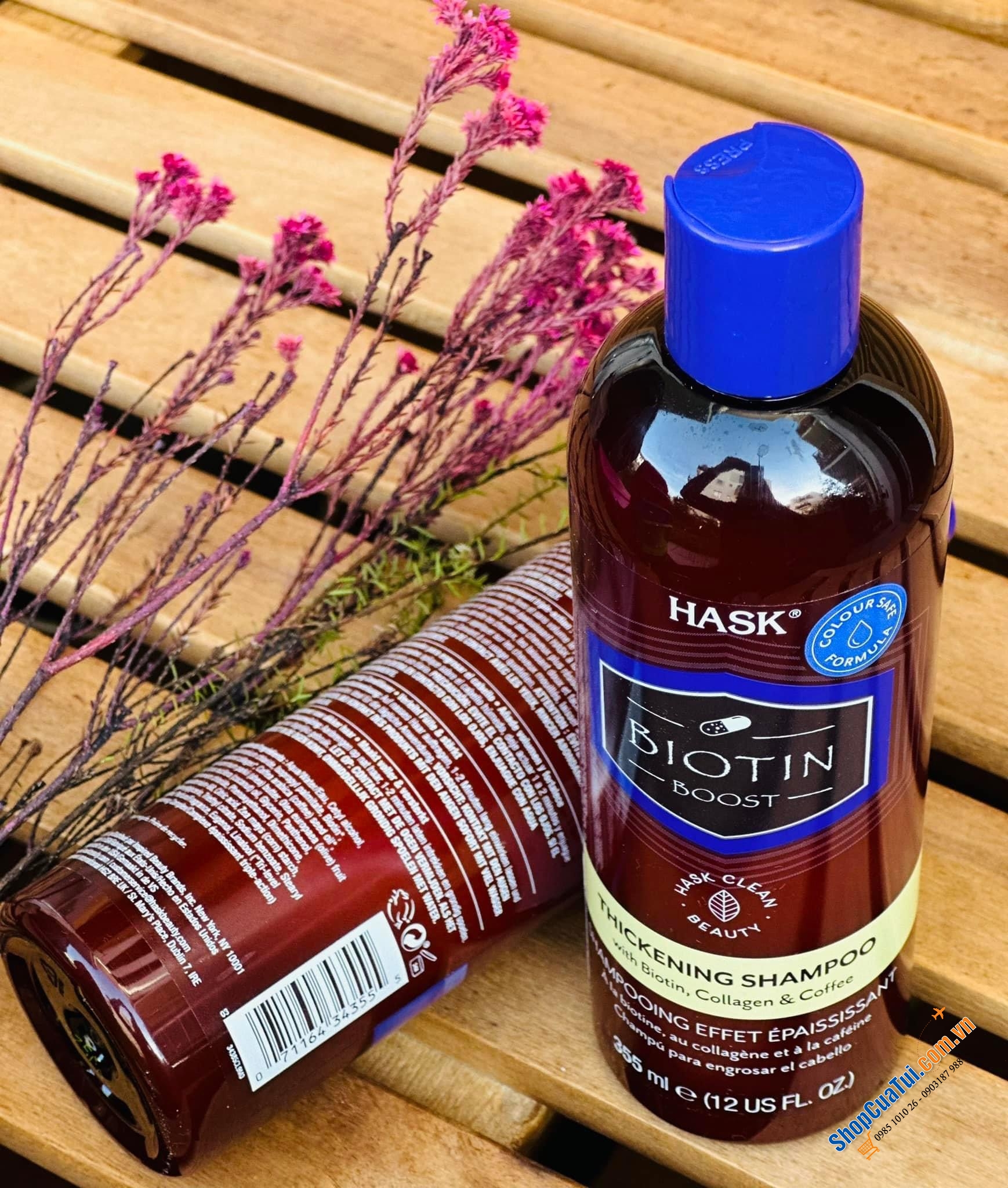 CẶP DẦU GỘI VÀ XẢ HASK BIOTIN BOOST LÀM DÀY TÓC 355ml, ngăn rụng tóc