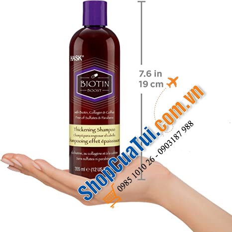CẶP DẦU GỘI VÀ XẢ HASK BIOTIN BOOST LÀM DÀY TÓC 355ml, ngăn rụng tóc
