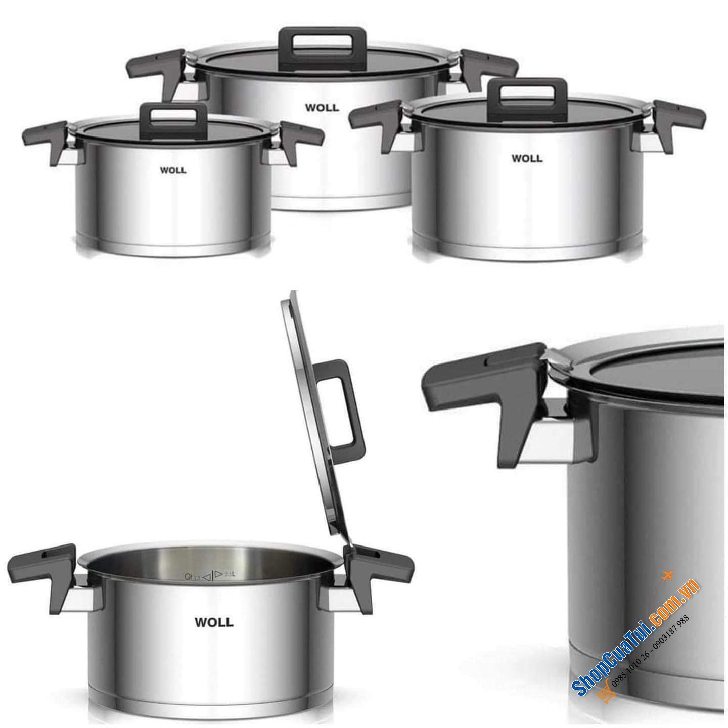 Bộ nồi Woll Concept  NCSET004 set 3 nồi.