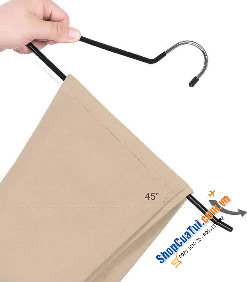 SET 20 MÓC TREO QUẦN SONGMICS - phủ bằng cao su chống trượt, thiết kế với một đầu mở, móc treo giúp bạn dễ dàng treo lên và tháo quần áo