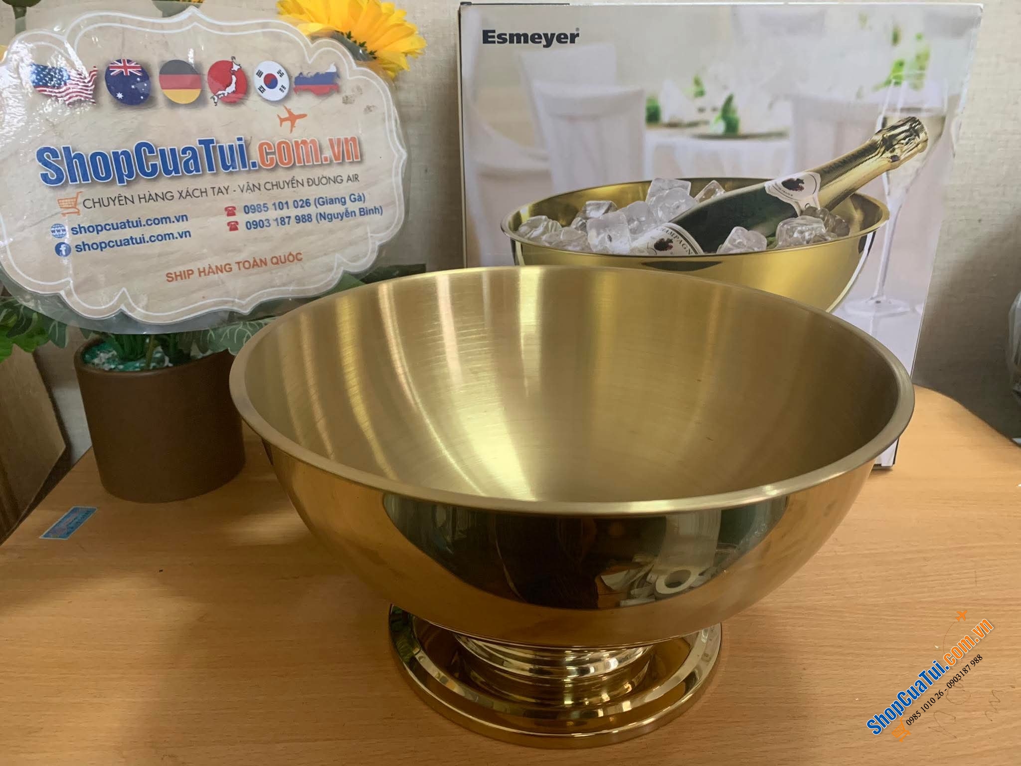 Xô đá - ÂU ĐỰNG ĐÁ HOẶC ƯỚP LẠNH RƯỢU ESMEYER NỘI ĐỊA ĐỨC 5 lít
