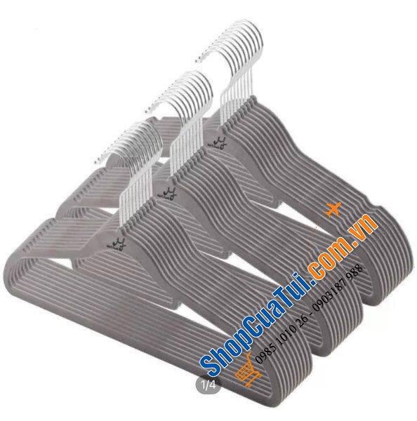 MẮC ÁO PHỦ NHUNG MORAFELL NON-SLIP set 50 chiếc - móc quần áo phủ nhung