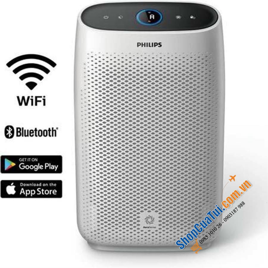 MÁY LỌC KHÔNG KHÍ PHILIPS AC1214/10 serri 1000 - công nghệ lọc Nano Protect lọc hiệu quả đến 99,97% bụi và vi khuẩn - Cho diện tích phòng 63 m2