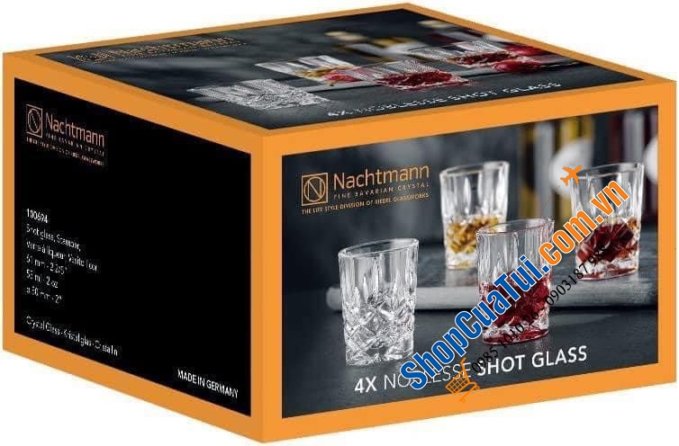 BỘ 4 CỐC PHA LÊ 55ML NACHTMANN NOBLESSE - MADE IN GERMANY.