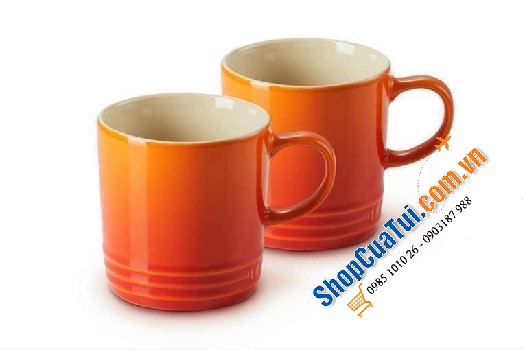 SET 2 CỐC UỐNG NƯỚC LE CREUSET 350ml - MÀU TRẮNG, MÀU CAM