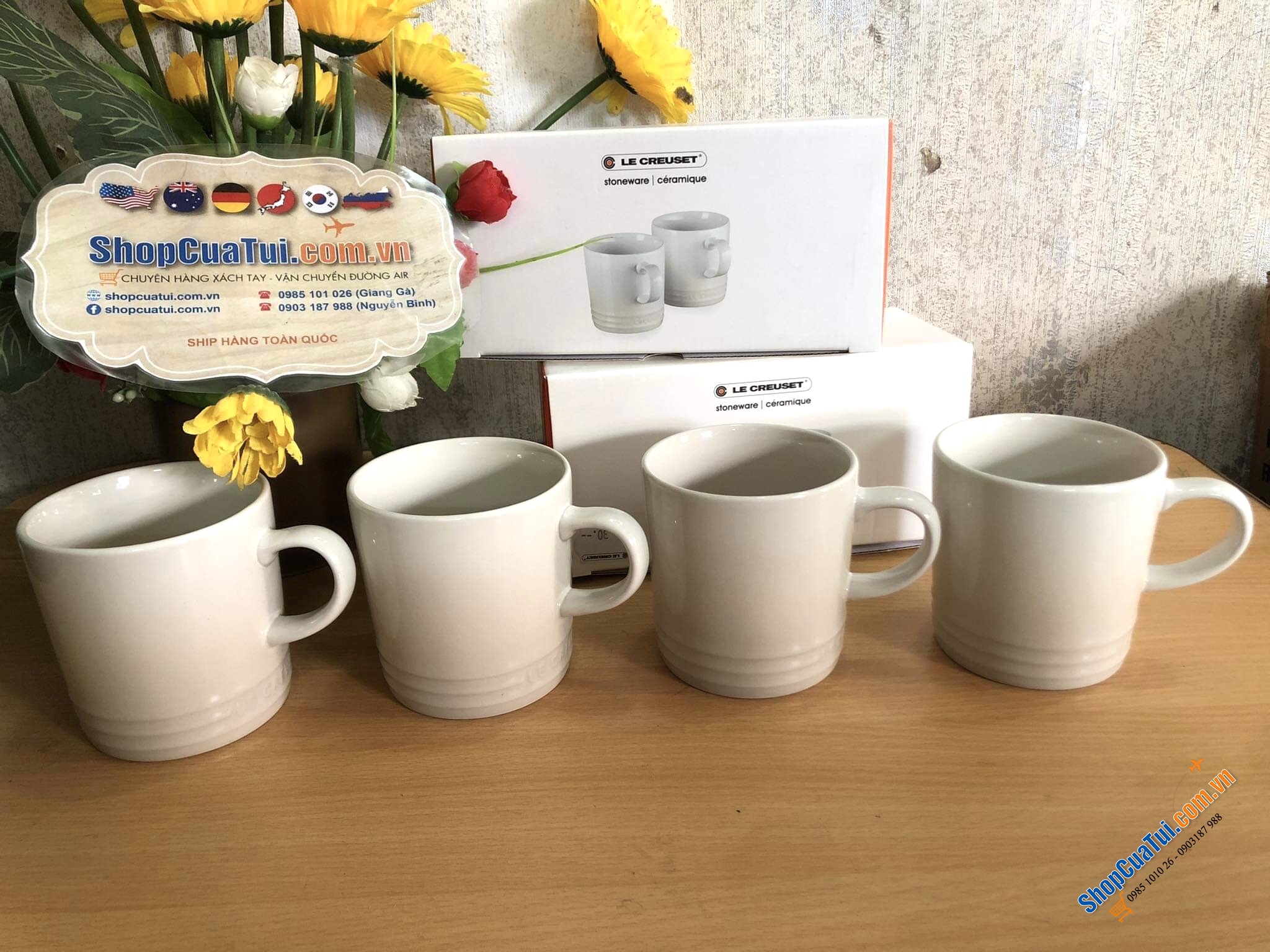 SET 2 CỐC UỐNG NƯỚC LE CREUSET 350ml - MÀU TRẮNG, MÀU CAM