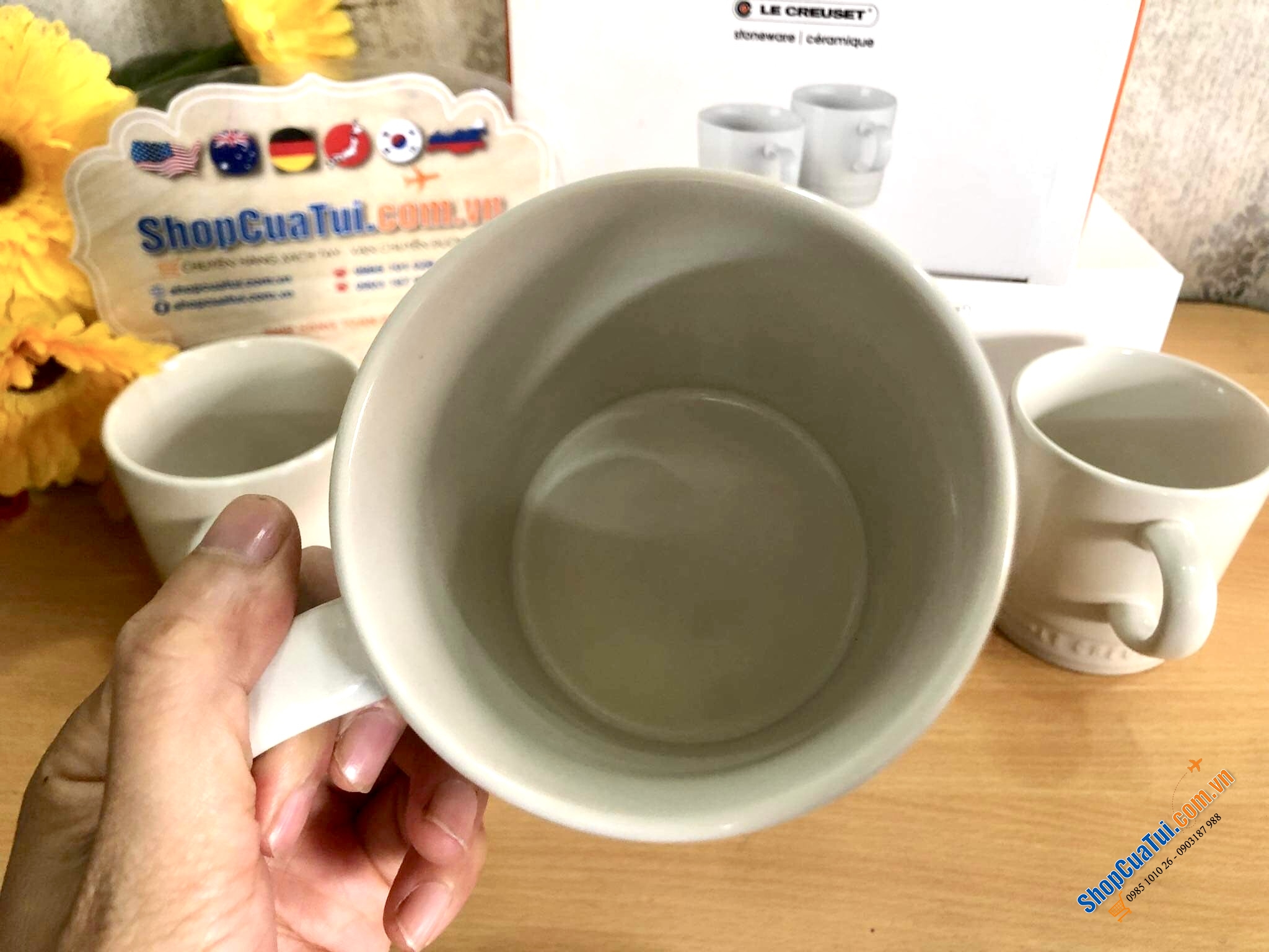 SET 2 CỐC UỐNG NƯỚC LE CREUSET 350ml - MÀU TRẮNG, MÀU CAM