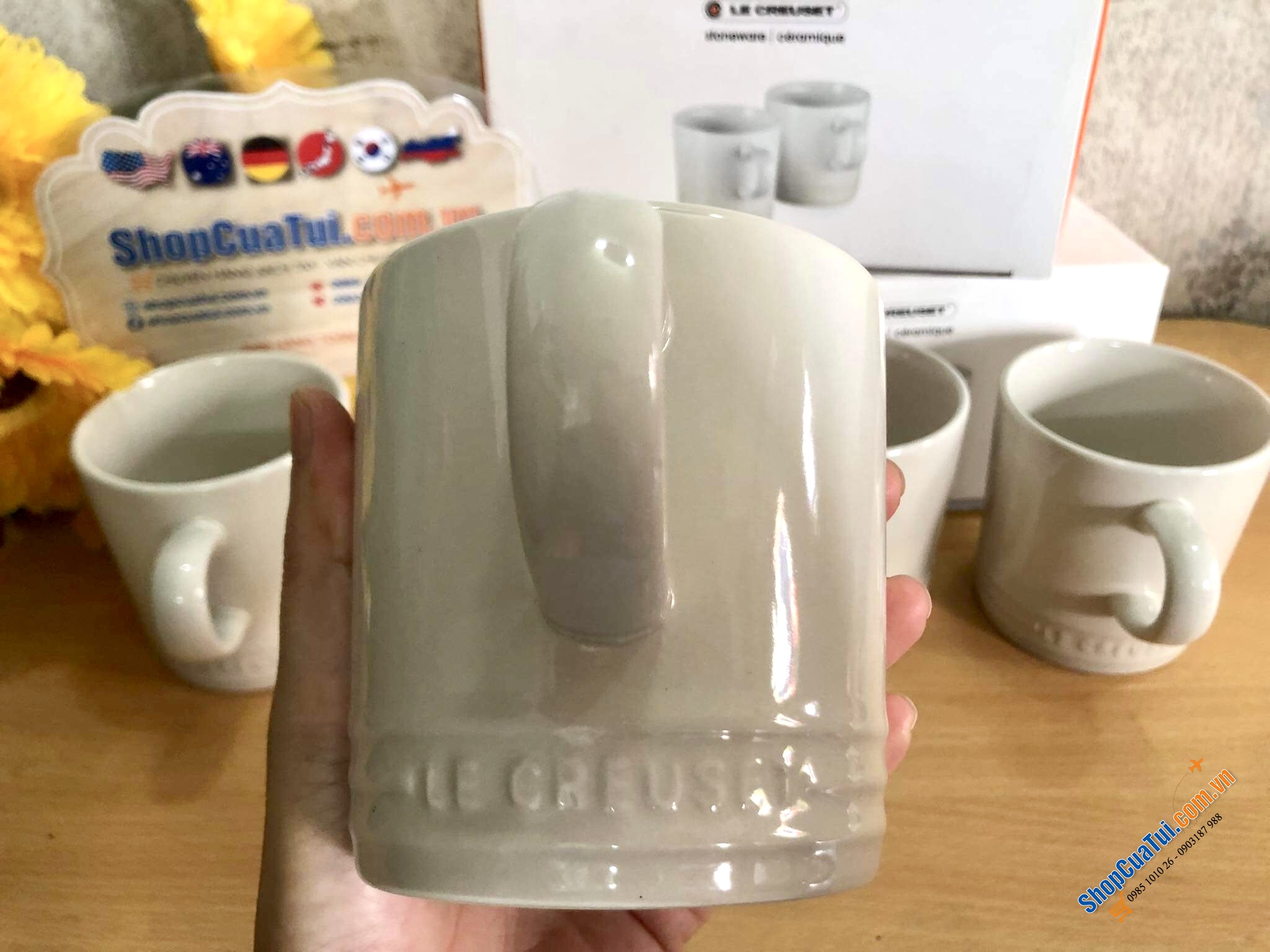 SET 2 CỐC UỐNG NƯỚC LE CREUSET 350ml - MÀU TRẮNG, MÀU CAM