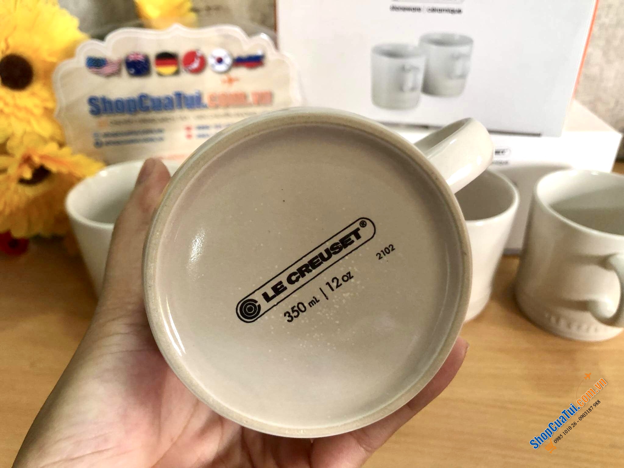 SET 2 CỐC UỐNG NƯỚC LE CREUSET 350ml - MÀU TRẮNG, MÀU CAM
