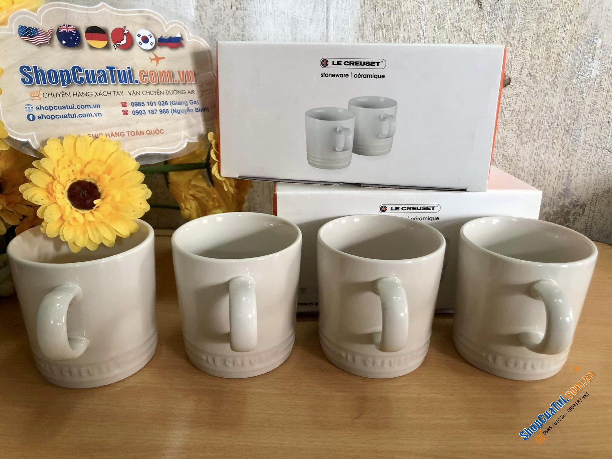 SET 2 CỐC UỐNG NƯỚC LE CREUSET 350ml - MÀU TRẮNG, MÀU CAM
