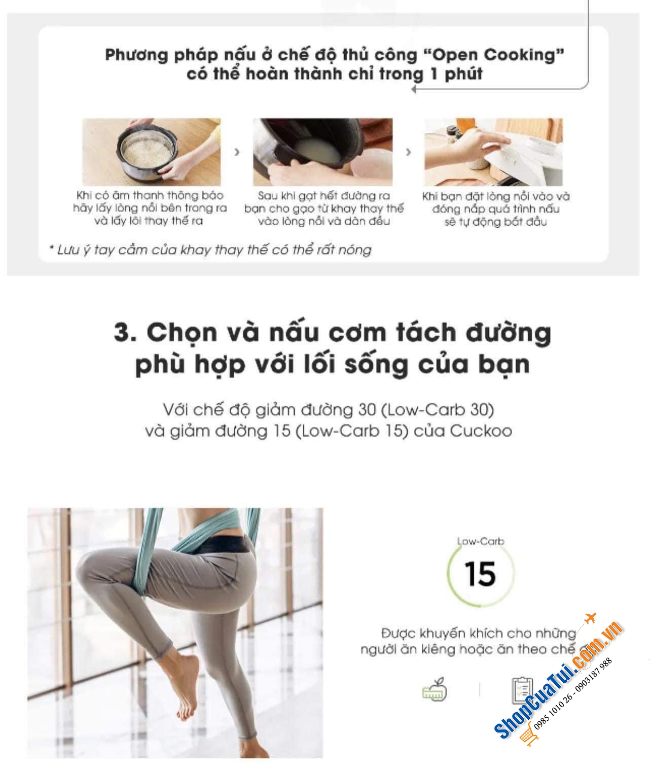 Nồi cơm tách đường cao tần cảm ứng áp suất kép Cuckoo LHLR1010FW 1.8l