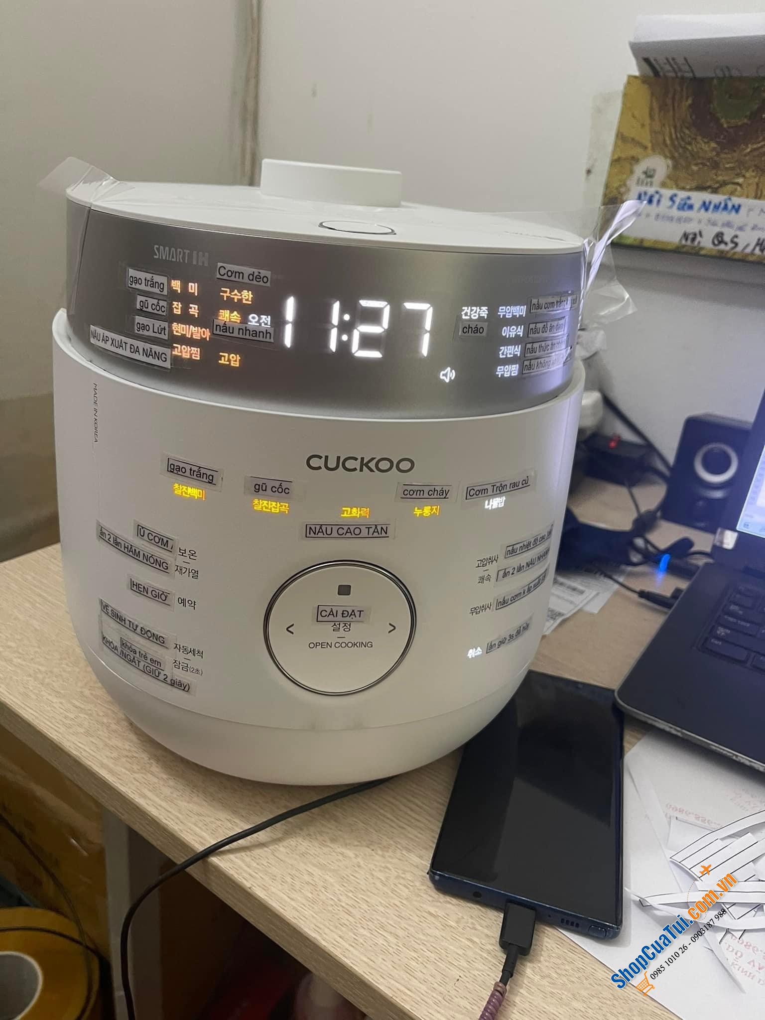 Nồi cơm tách đường cao tần cảm ứng áp suất kép Cuckoo LHLR1010FW 1.8l