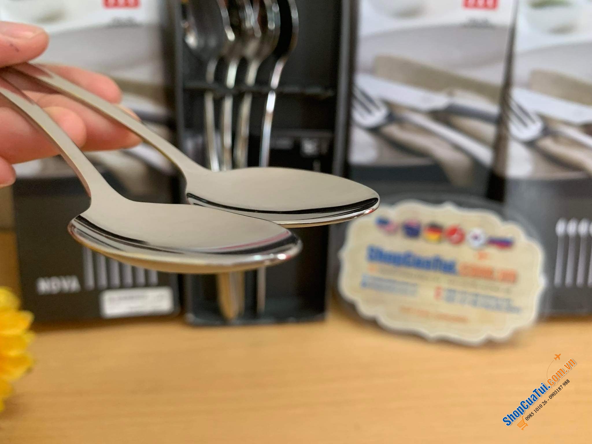 SET THÌA DÀI UỐNG CÀ PHÊ LATTE, NƯỚC CHANH CAM, COCKTAIL ZWILLING NOVA  20cm cán dài