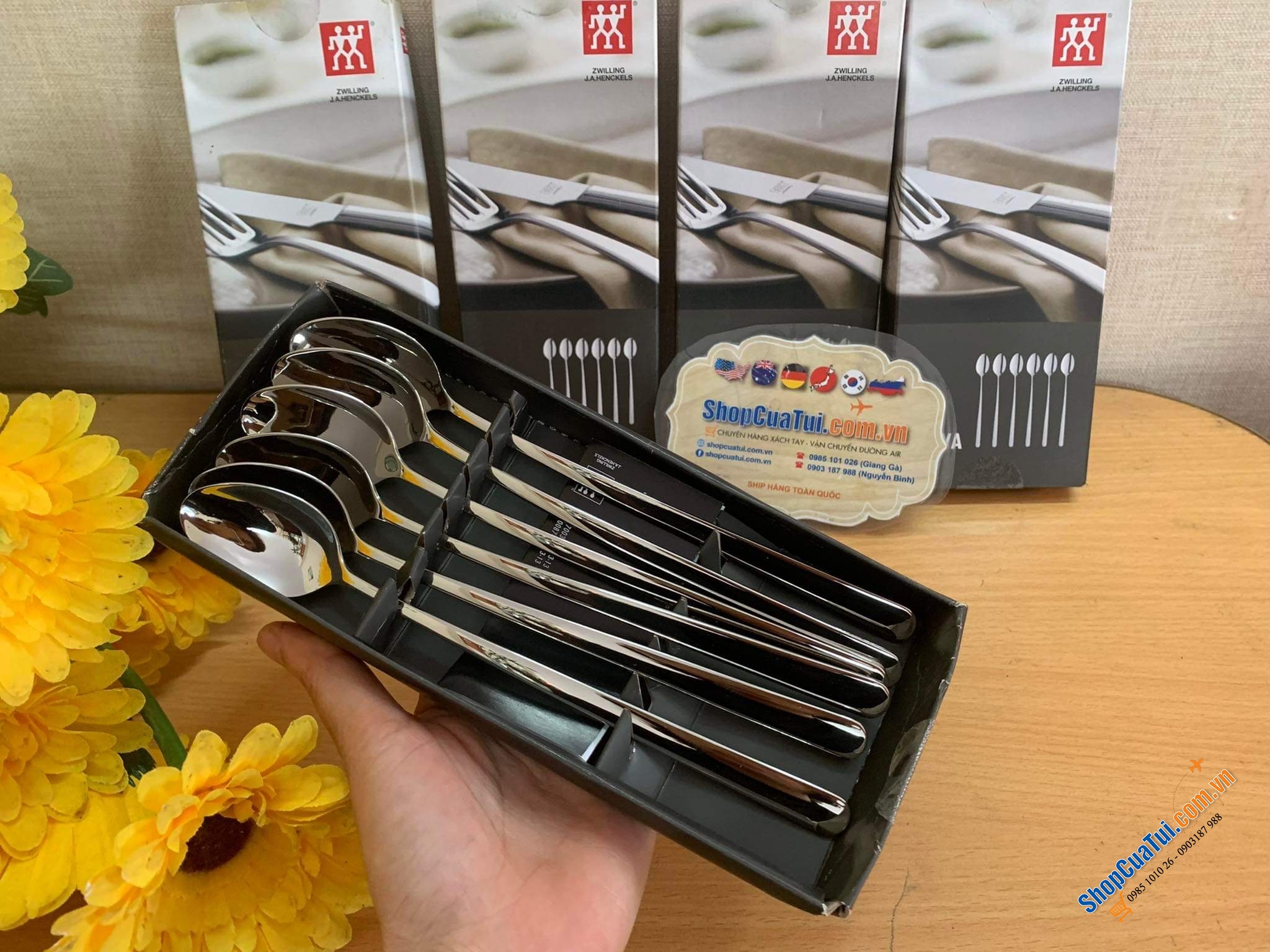 SET THÌA DÀI UỐNG CÀ PHÊ LATTE, NƯỚC CHANH CAM, COCKTAIL ZWILLING NOVA  20cm cán dài