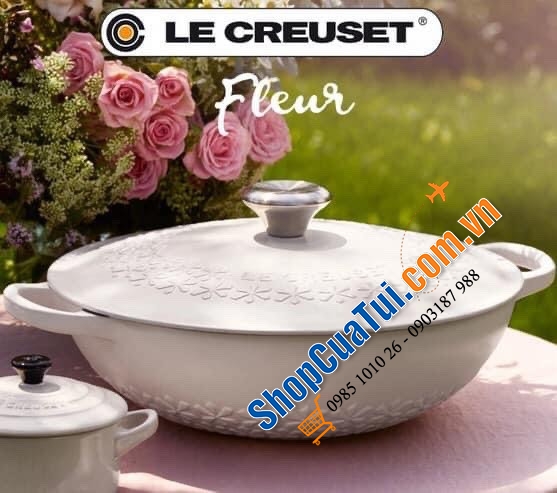 Nồi gang Le Creuset Marmite Fleur 22cm siêu hiếm đã có mặt!