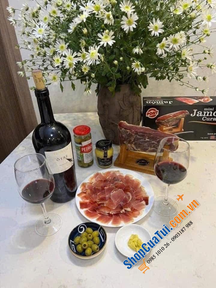 Đùi heo muối MINI PONT JAMON CURADO TÂY BAN NHA  - Thịt heo muối mini Jamon Curado Tây ban nha 1kg