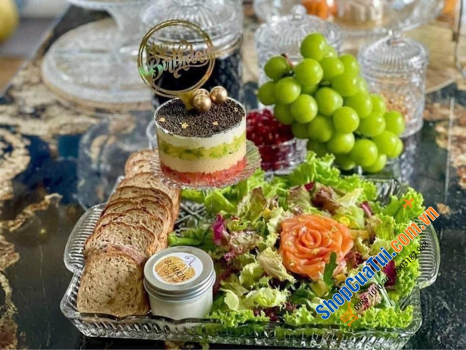 Khay pha lê Dublin 40 x 26cm.